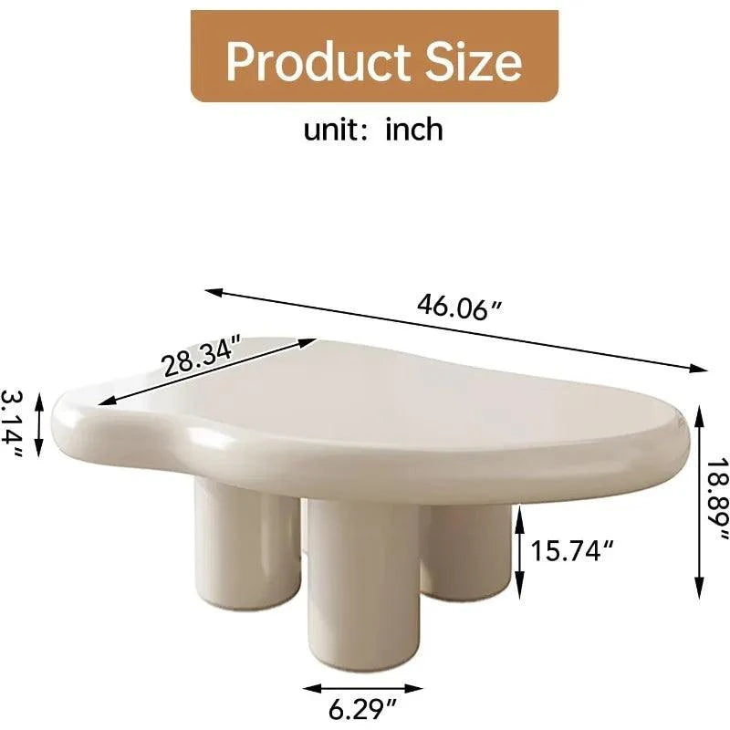Cloud Coffee Table with 18.89-Inch Legs - White Modern Freeform DesignAdd a touch of contemporary elegance to your living space with the Cloud Coffee Table. Featuring a sleek white freeform design, this modern coffee table is perfect fShop All I WantShop All I WantCloud Coffee Table
