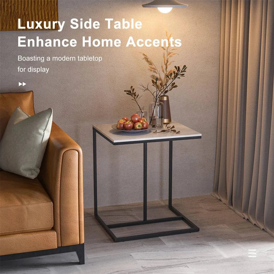 C-Shaped Side Table 🖥️Upgrade your living room or bedroom with this stylish C-Shaped Side Table. Crafted from durable sintered stone and metal iron, it features a sleek gold and white finShop All I WantShop All I Want-Shaped Side Table 🖥️