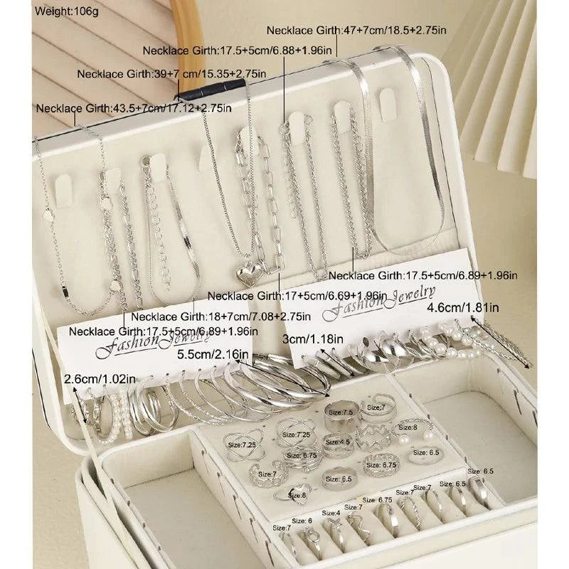 54 Pcs Vintage Pearl Jewelry Set | Elegant Earrings, Rings, Necklaces Elevate your accessory collection with this stunning 54 pcs vintage pearl jewelry set. This elegant assortment includes earrings, rings, heart pendant necklaces, andShop All I WantShop All I Want54 Pcs Vintage Pearl Jewelry Set