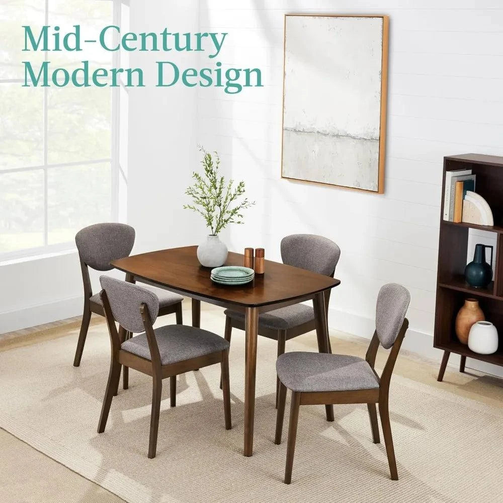 5-Piece Dining Set 🍽️ | Compact Mid-Century Table with 4 Chairs, LighTransform your dining area with the 5-Piece Dining Set 🍽️, featuring a compact Mid-Century table paired with 4 stylish chairs in light gray and walnut finishes. ThiShop All I WantShop All I Want5-Piece Dining Set 🍽️