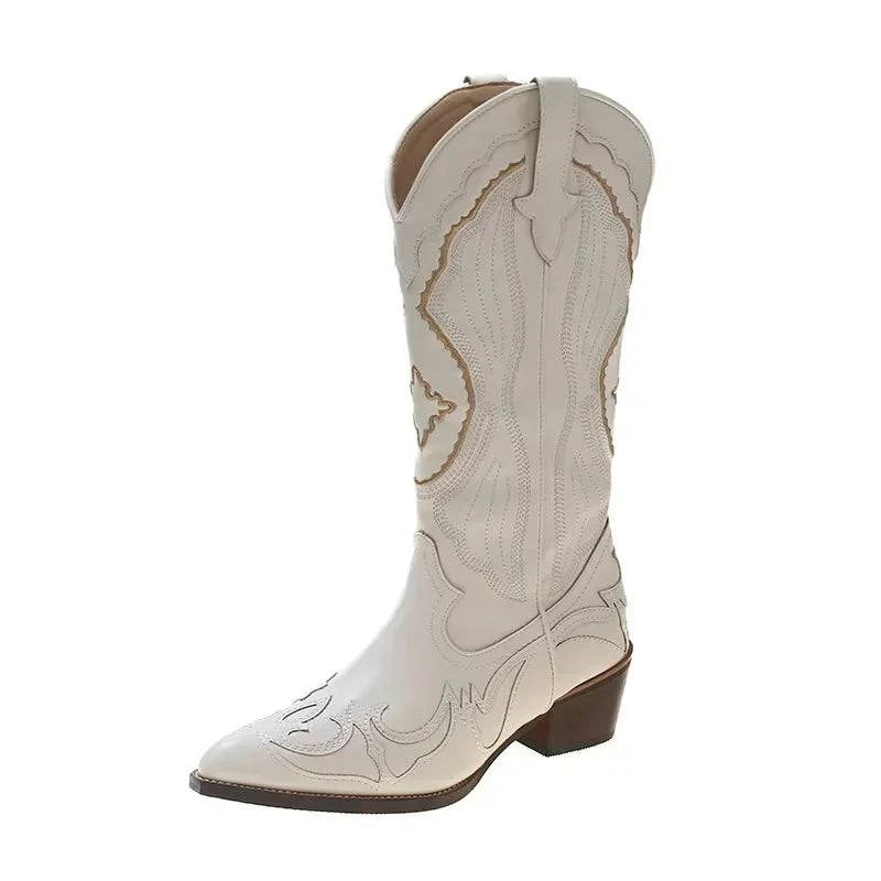Embroidered Western Mid-Calf BootsChannel rustic elegance with these embroidered Western mid-calf boots. Ideal for adding a touch of Western charm to your wardrobe. 🤠✨SHOP ALL I WANTShop All I WantEmbroidered Western Mid-Calf Boots
