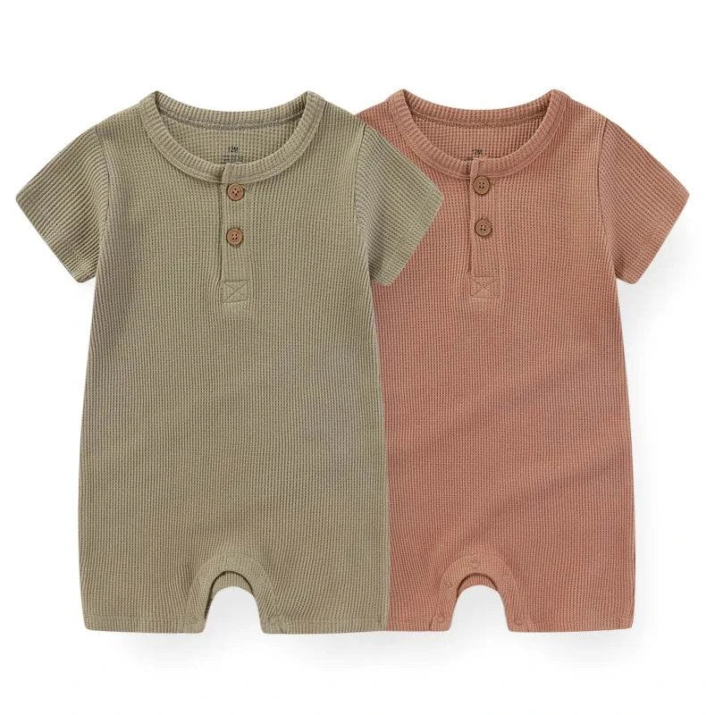 Newborn Baby Clothes – 2-Piece Waffle Print Rompers, Short Sleeves forDress your little one in style and comfort with these adorable 2-Piece Waffle Print Rompers. Designed for both boys and girls, these short-sleeved rompers are perfecShop All I WantShop All I WantNewborn Baby Clothes