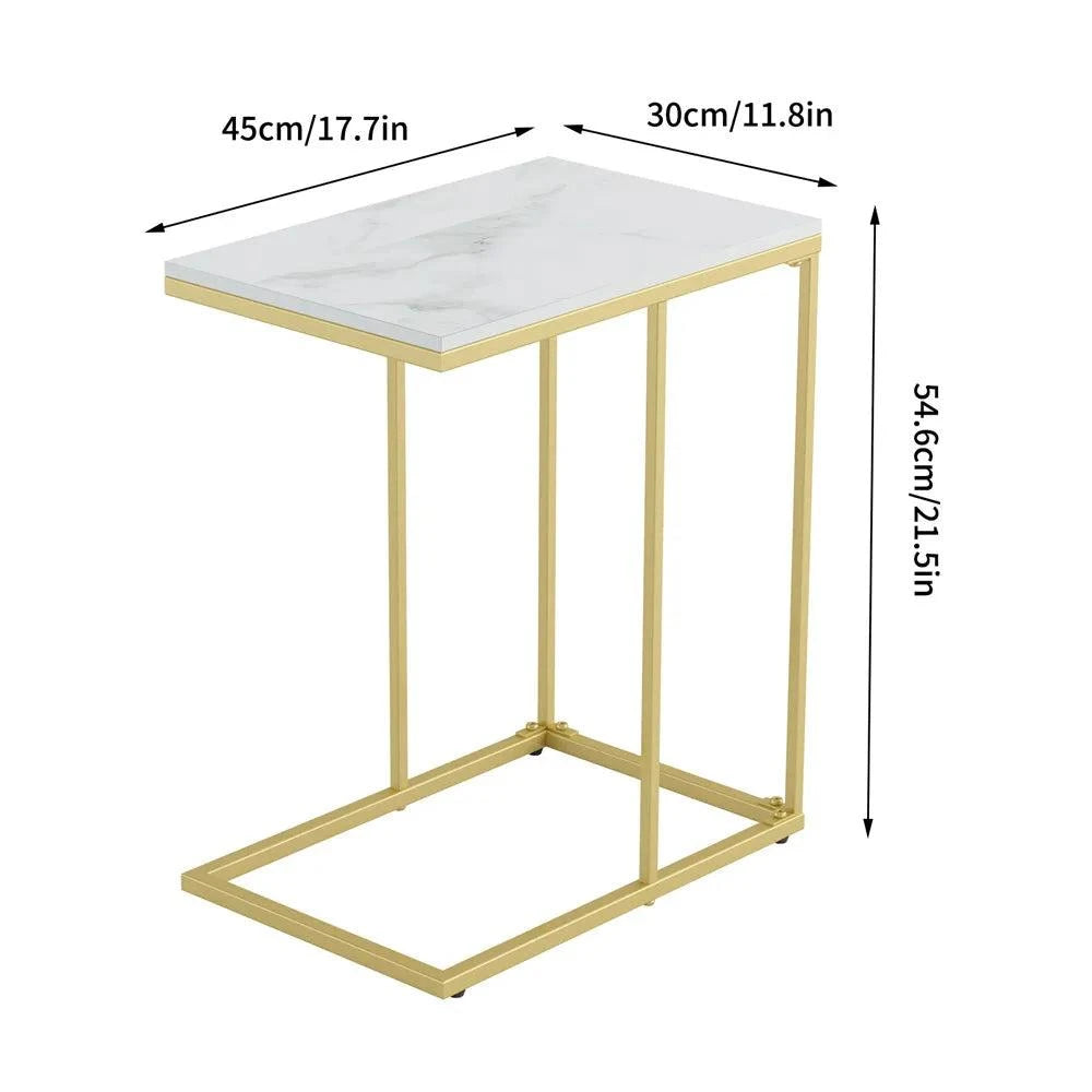 C-Shaped Side Table 🖥️Upgrade your living room or bedroom with this stylish C-Shaped Side Table. Crafted from durable sintered stone and metal iron, it features a sleek gold and white finShop All I WantShop All I Want-Shaped Side Table 🖥️