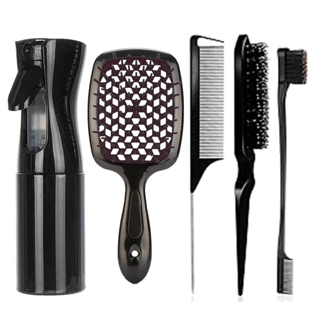 ๐โโ๏ธ 5pcs Detangling Hair Brush Set โ Curved Rat Tail Comb & Edge BruTame and style your curls with the 5pcs Detangling Hair Brush Set. This comprehensive set includes a curved rat tail comb and edge brush, designed to effortlessly deShop All I WantShop All I Want5pcs Detangling Hair Brush Set