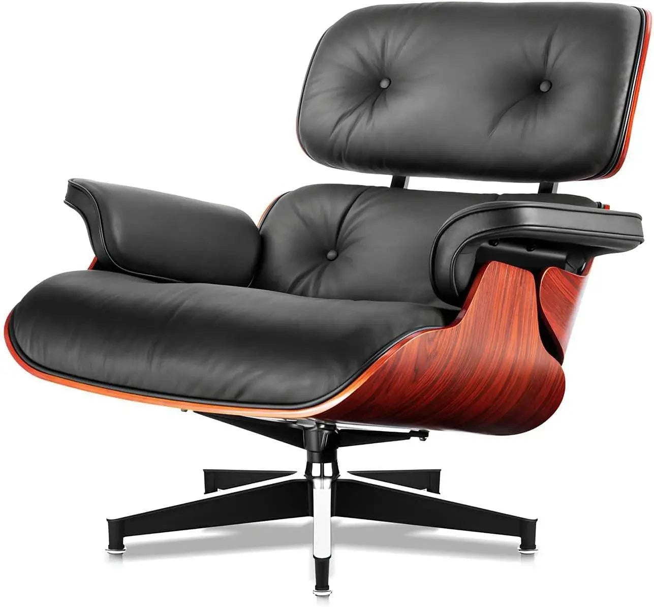 Black Leather Chaise Lounge Chair & Ottoman - Mid Century Modern DesigSPECIFICATIONSBrand Name: MKDKInstallation Method: self-containedOrigin: US(Origin)Hign-concerned Chemical: NoneType: Living Room FurnitureSpecific Use: Chaise LoungShop All I WantShop All I WantBlack Leather