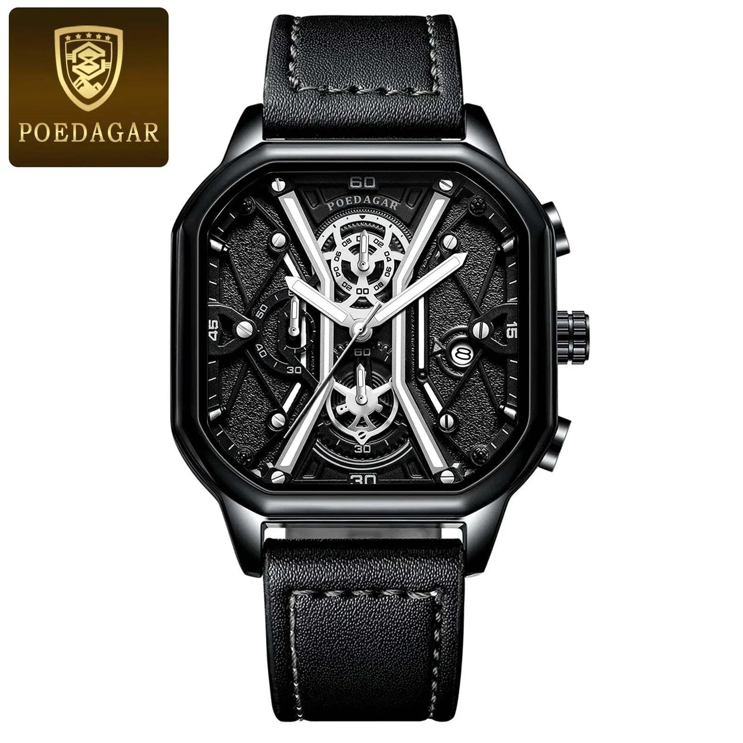 Shop All I Want Luxury Chronograph, Luminous Waterproof Square Dial, Leather Quartz WaMake a bold statement with the POEDAGAR Fashion Men’s Wristwatch, a luxury timepiece designed for the sophisticated man. This stylish chronograph features a strikingShop All I WantShop All I WantLuxury Chronograph, Luminous Waterproof Square Dial, Leather Quartz Watch ⌚💼