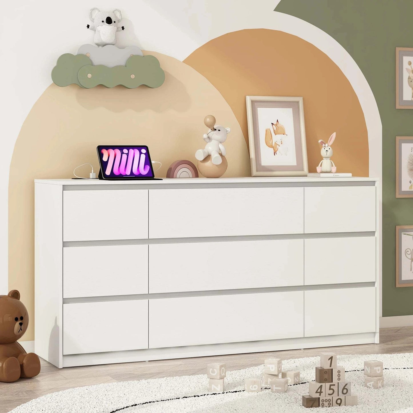 9-Drawer Dresser with Charging Station & Modern Design ⚡Keep your essentials organized in style with this 9-Drawer Dresser, featuring a built-in charging station for your devices. The modern design blends seamlessly into Shop All I WantShop All I Want9-Drawer Dresser
