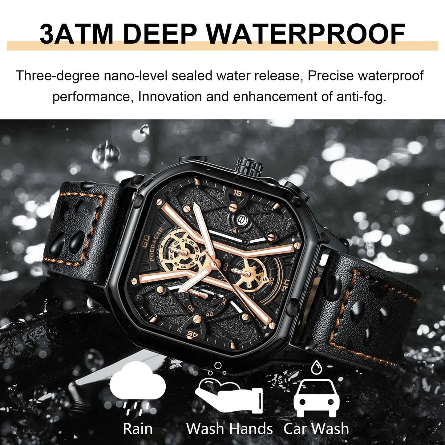 Luxury Watch Shop All I Want Luxury Chronograph, Luminous Waterproof Square Dial, Leather Quartz WaMake a bold statement with the POEDAGAR Fashion Men’s Wristwatch, a luxury timepiece designed for the sophisticated man. This stylish chronograph features a strikingShop All I WantShop All I WantLuxury Chronograph, Luminous Waterproof Square Dial, Leather Quartz Watch ⌚💼