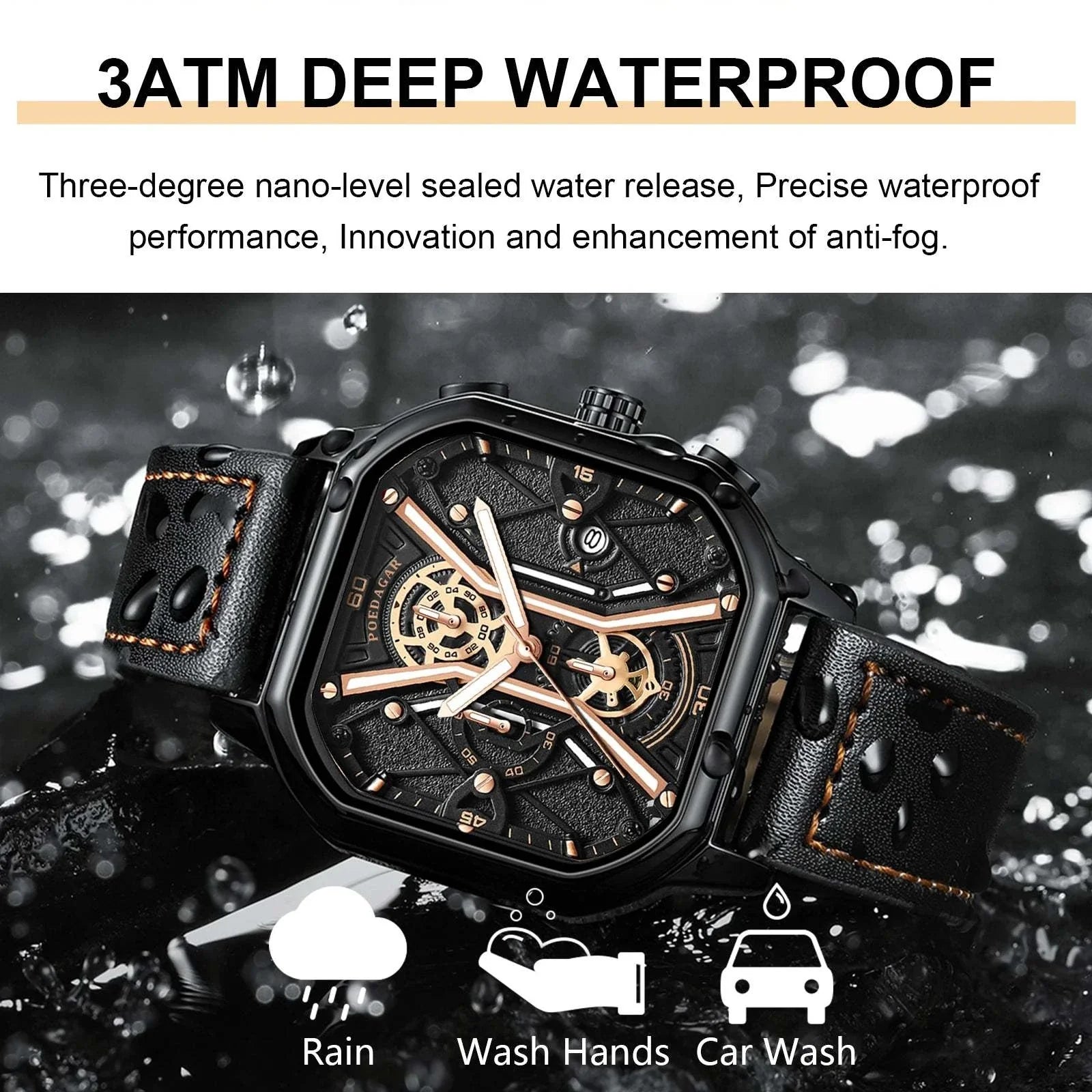 Luxury Watch Shop All I Want Luxury Chronograph, Luminous Waterproof Square Dial, Leather Quartz WaMake a bold statement with the POEDAGAR Fashion Men’s Wristwatch, a luxury timepiece designed for the sophisticated man. This stylish chronograph features a strikingShop All I WantShop All I WantLuxury Chronograph, Luminous Waterproof Square Dial, Leather Quartz Watch ⌚💼