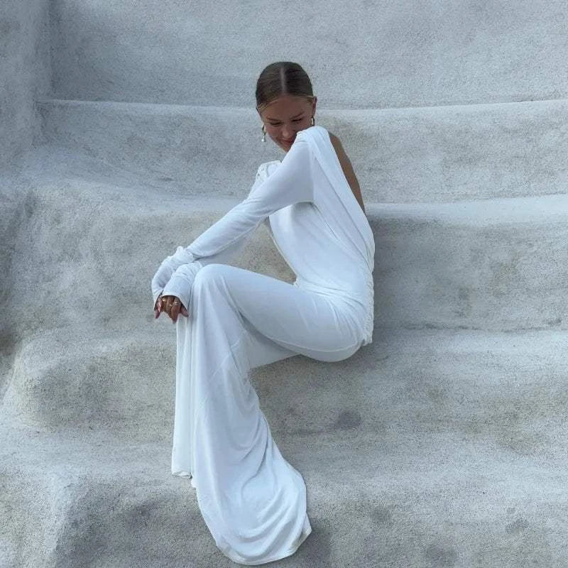 Chic Backless White Slim Fit Dress for Women - Elegant Pleated EveningMake a statement in this Chic Backless White Slim Fit Dress, the perfect choice for elegant evenings and special occasions. Featuring a flattering slim fit, this dreShop All I WantShop All I WantChic Backless White Slim Fit Dress