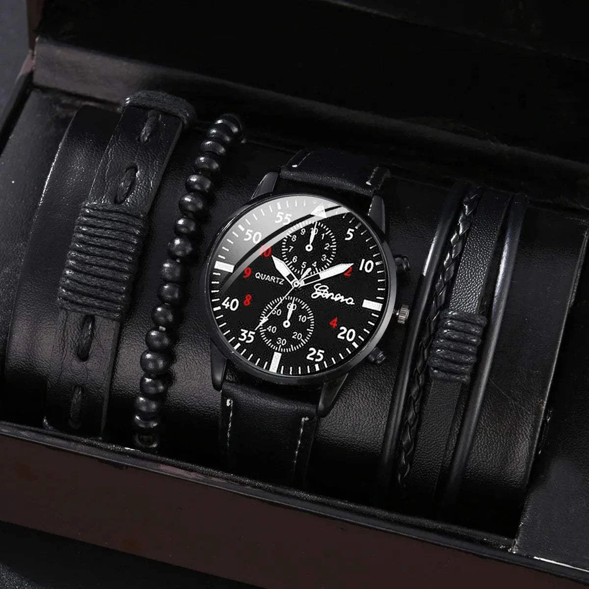 Men's Sports Watches Set | Luxury Quartz Wristwatch with Leather BraceElevate your style with this men's sports watches set, featuring a luxurious quartz wristwatch and a brown leather bracelet. This casual clock watch is perfect for bShop All I WantShop All I WantSports Watches Set