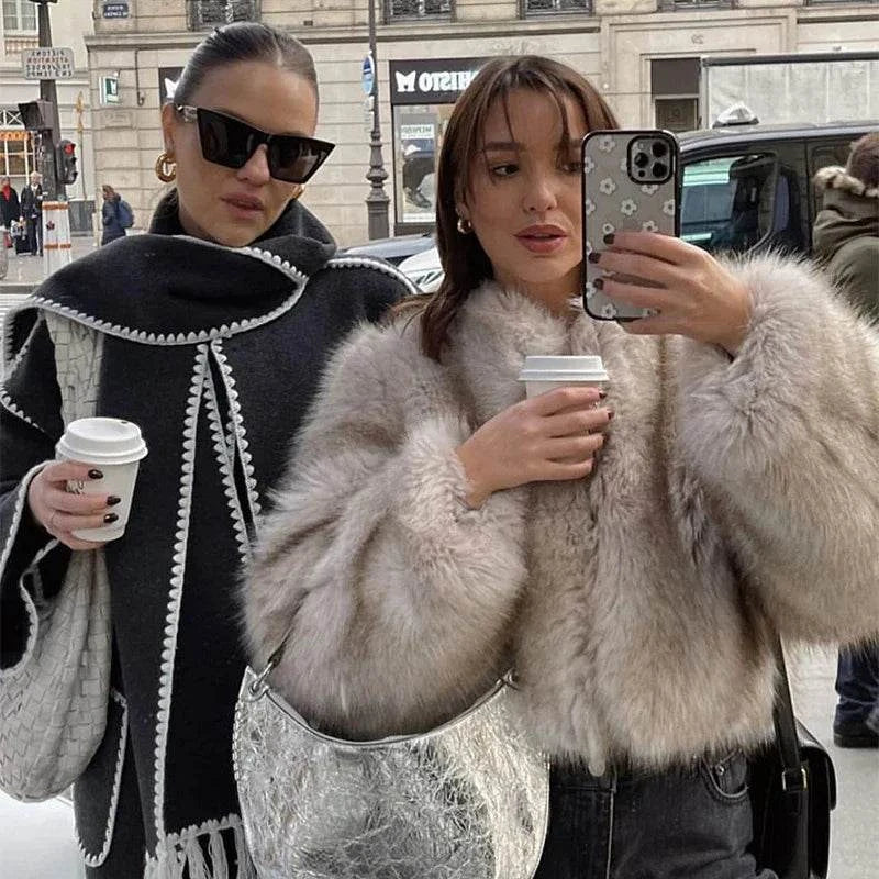 Gradient Cropped Faux Fur Coat – Iconic Street Fashion for Women, WintStep into winter with style in our Iconic Street Fashion Gradient Cropped Faux Fur Coat. This luxurious piece is designed for the cool girls who want to make a stateShop All I WantShop All I WantGradient Cropped Faux Fur Coat – Iconic Street Fashion