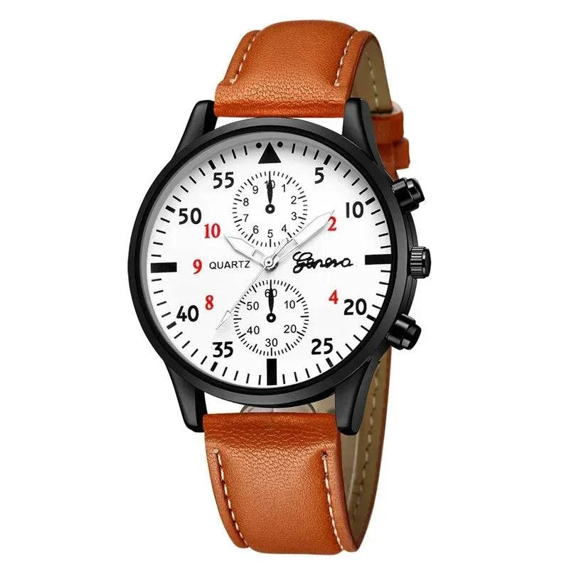 Men's Sports Watches Set | Luxury Quartz Wristwatch with Leather BraceElevate your style with this men's sports watches set, featuring a luxurious quartz wristwatch and a brown leather bracelet. This casual clock watch is perfect for bShop All I WantShop All I WantSports Watches Set