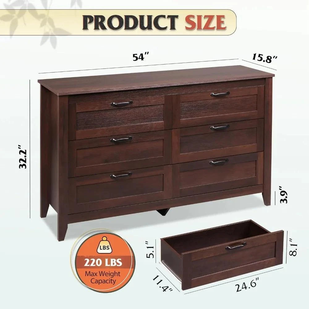 6-Drawer Retro Dresser 🪑 | Metal Handles, Large Storage for Bedroom &Add a touch of vintage charm and ample storage to your bedroom or living room with this 6-Drawer Retro Dresser 🪑. Featuring metal handles and a sleek design, this dShop All I WantShop All I Want6-Drawer Retro Dresser 🪑