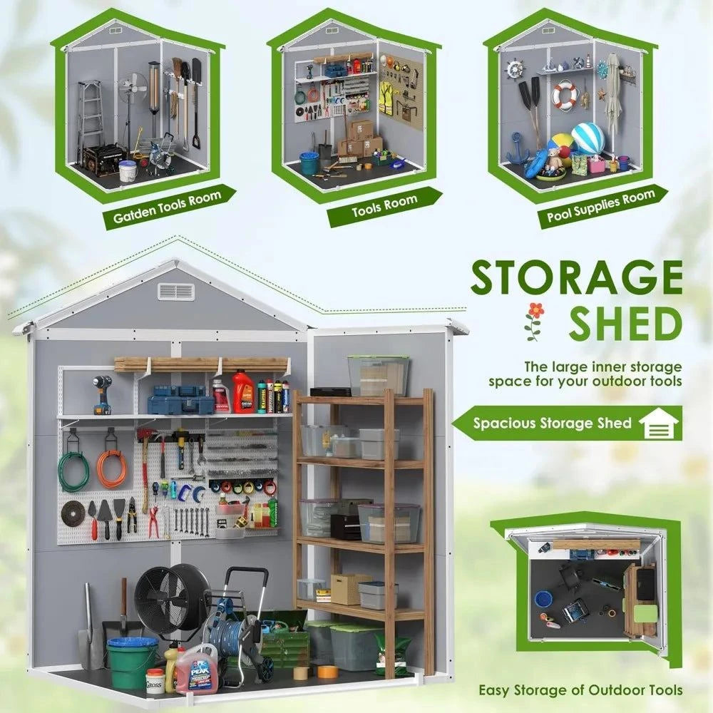 6x4 FT Outdoor Resin Storage Shed 🏡Maximize your outdoor space with this 6x4 FT Outdoor Resin Storage Shed 🏡, designed to keep your garden tools, outdoor furniture, or equipment organized and safe. TShop All I WantShop All I Want6x4 FT Outdoor Resin Storage Shed 🏡