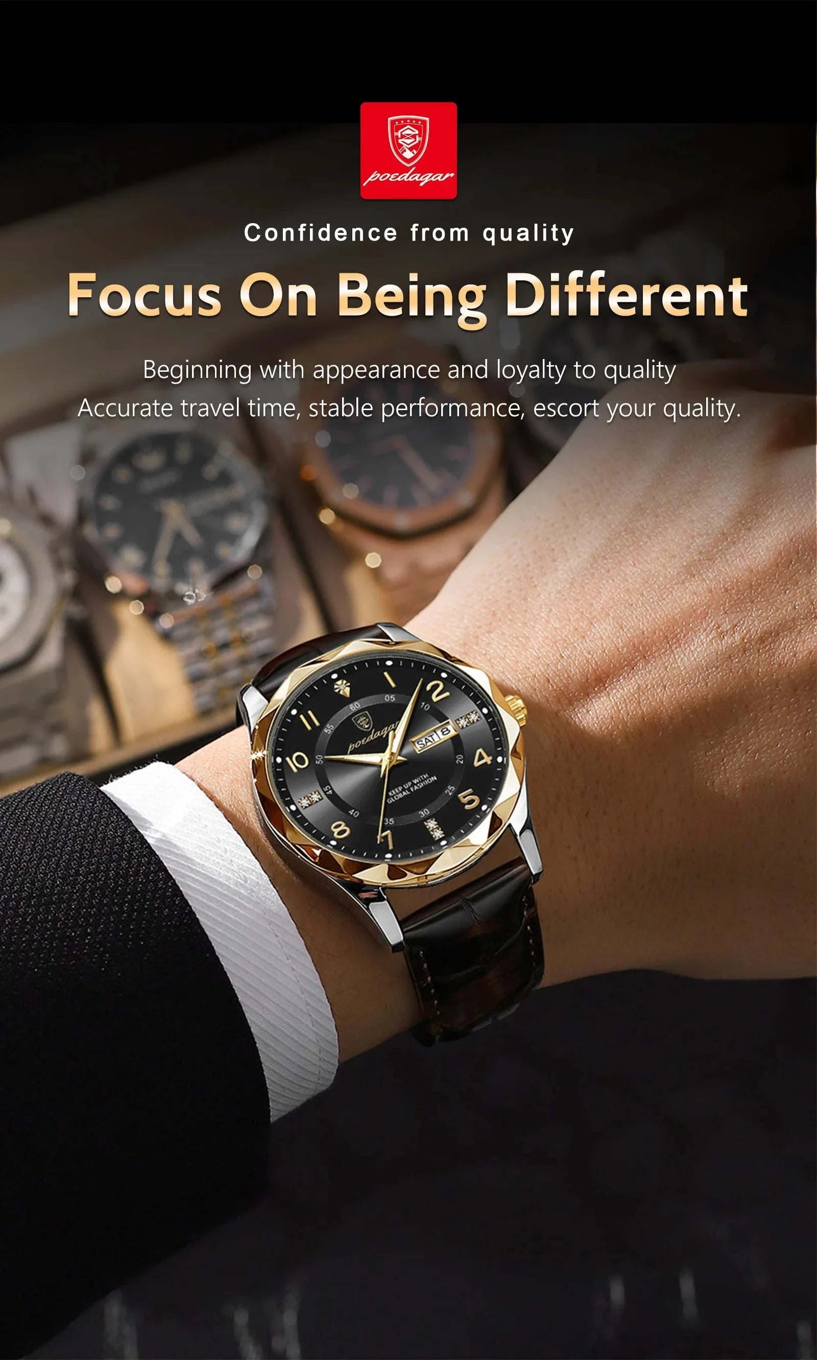 Luxury High-Quality Men’s Watch – Sport Quartz, Waterproof Luminous DaMake a bold statement with the POEDAGAR Fashion Men’s Wristwatch, a luxury timepiece designed for the sophisticated man. This stylish chronograph features a strikingShop All I WantShop All I WantLuxury High-Quality Men’