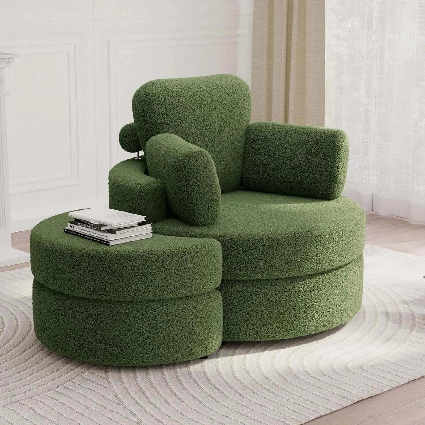 Cozy Round Reading Swivel Accent Chair โ With Ottoman & Pillow ๐๏ธElevate your living space with the Cozy Round Reading Swivel Accent Chair โ With Ottoman & Pillow ๐๏ธ Designed for both comfort and style, this chair features a Shop All I WantShop All I WantCorduroy Swivel Accent Chair โ