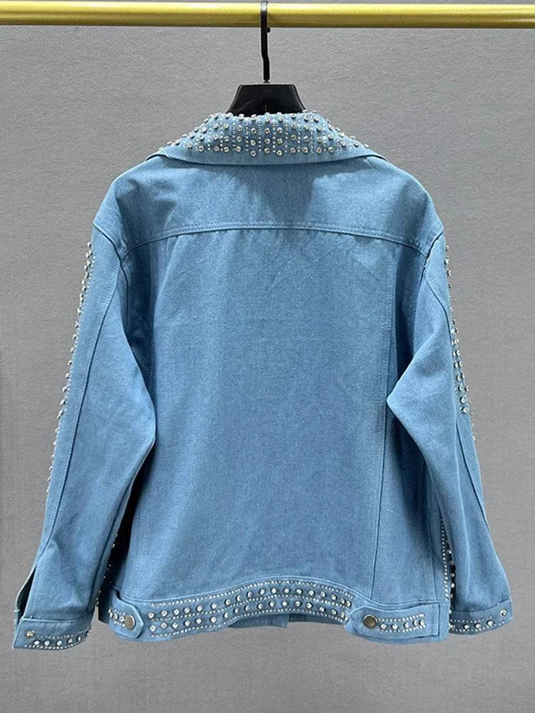 Patchwork Rivet Denim Jacket: Trendy Streetwear for Women! ✨This fashionable outerwear features a unique patchwork design adorned with stylish rivets, making it a standout piece for any casual outfit. With a classic lapel andShop All I WantShop All I WantPatchwork Rivet