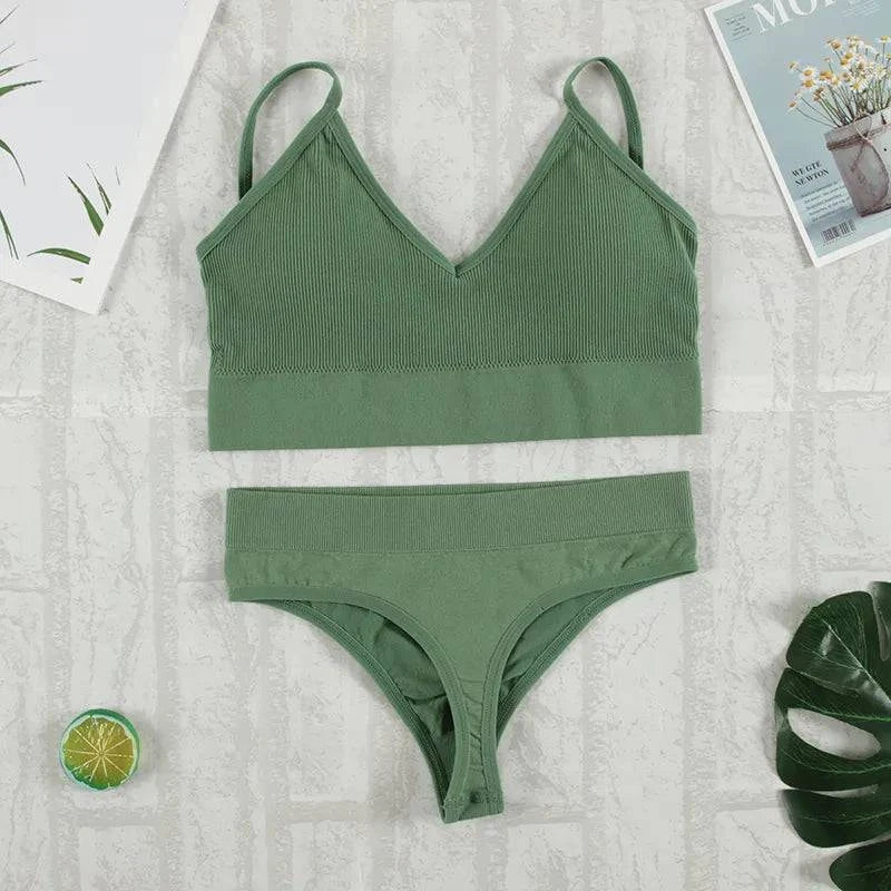 Shop All I Want green / M for 40-55kg SHOP ALL I WANT 2Pcs Bra Set