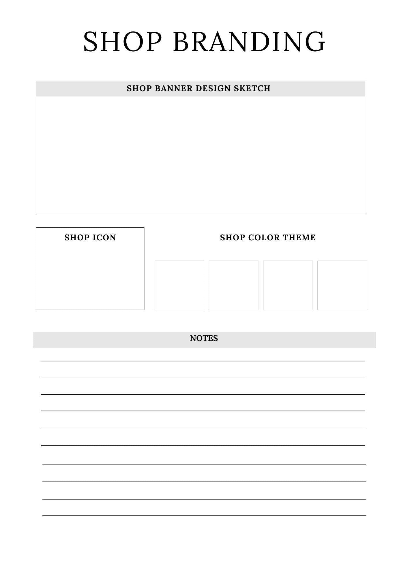 Online Shop Planner -37 Pages