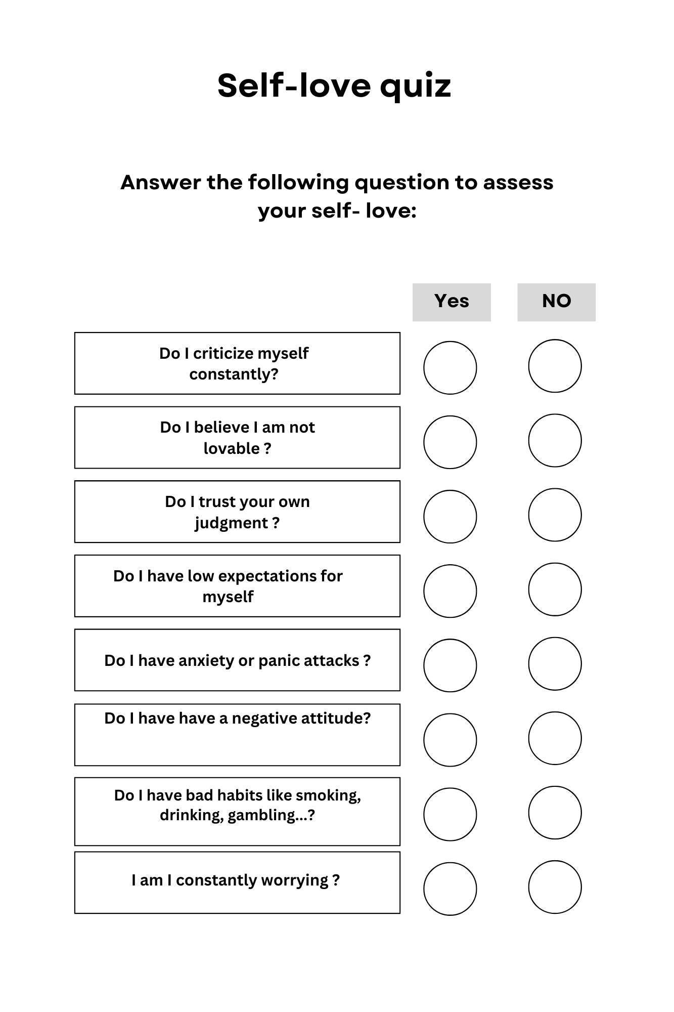 Self Love Workbook