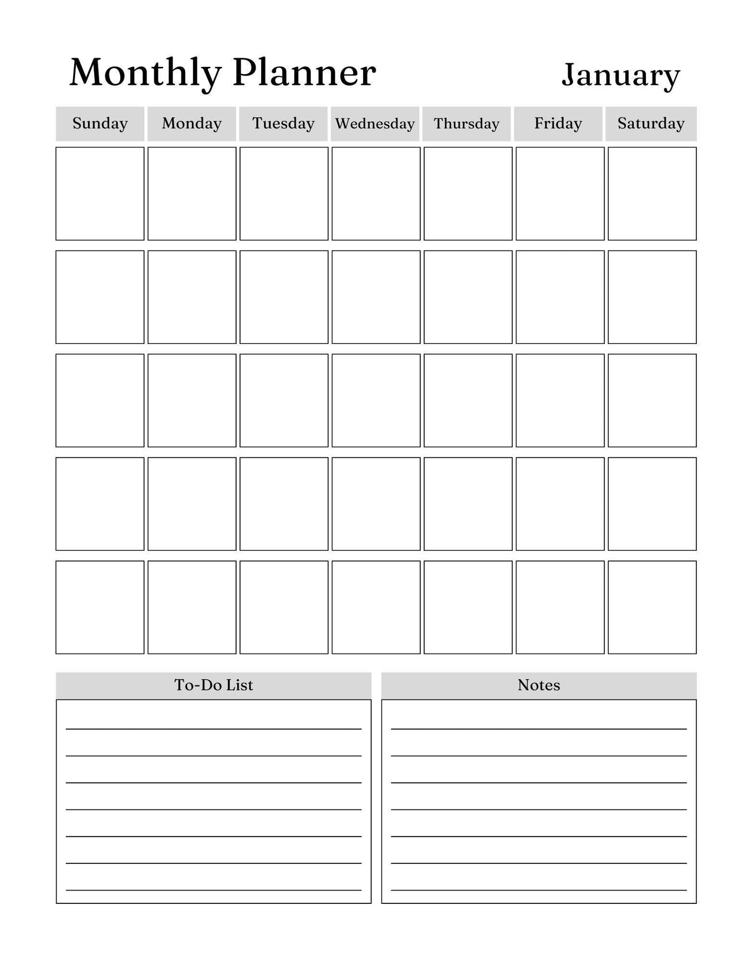 Social Media Monthly Post Planner -49 Pages