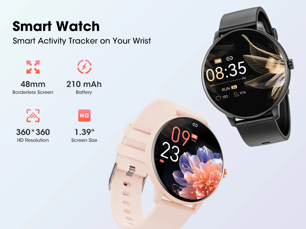 Karchilor 2024 Women’s Smartwatch – 1.39" Touch Screen Bluetooth Call, IP67 Waterproof Fitness Tracker 🌟📱