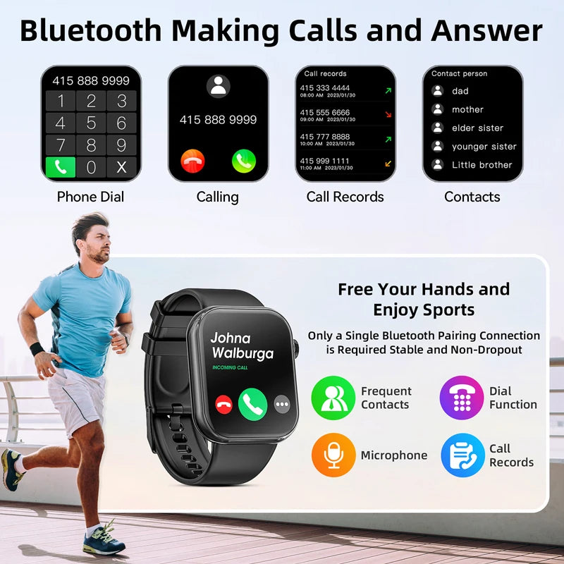 Karchilor 2024 Smartwatch – 1.85" HD Bluetooth Sports Watch for Men & Women, Compatible with Android & iOS 📱⌚