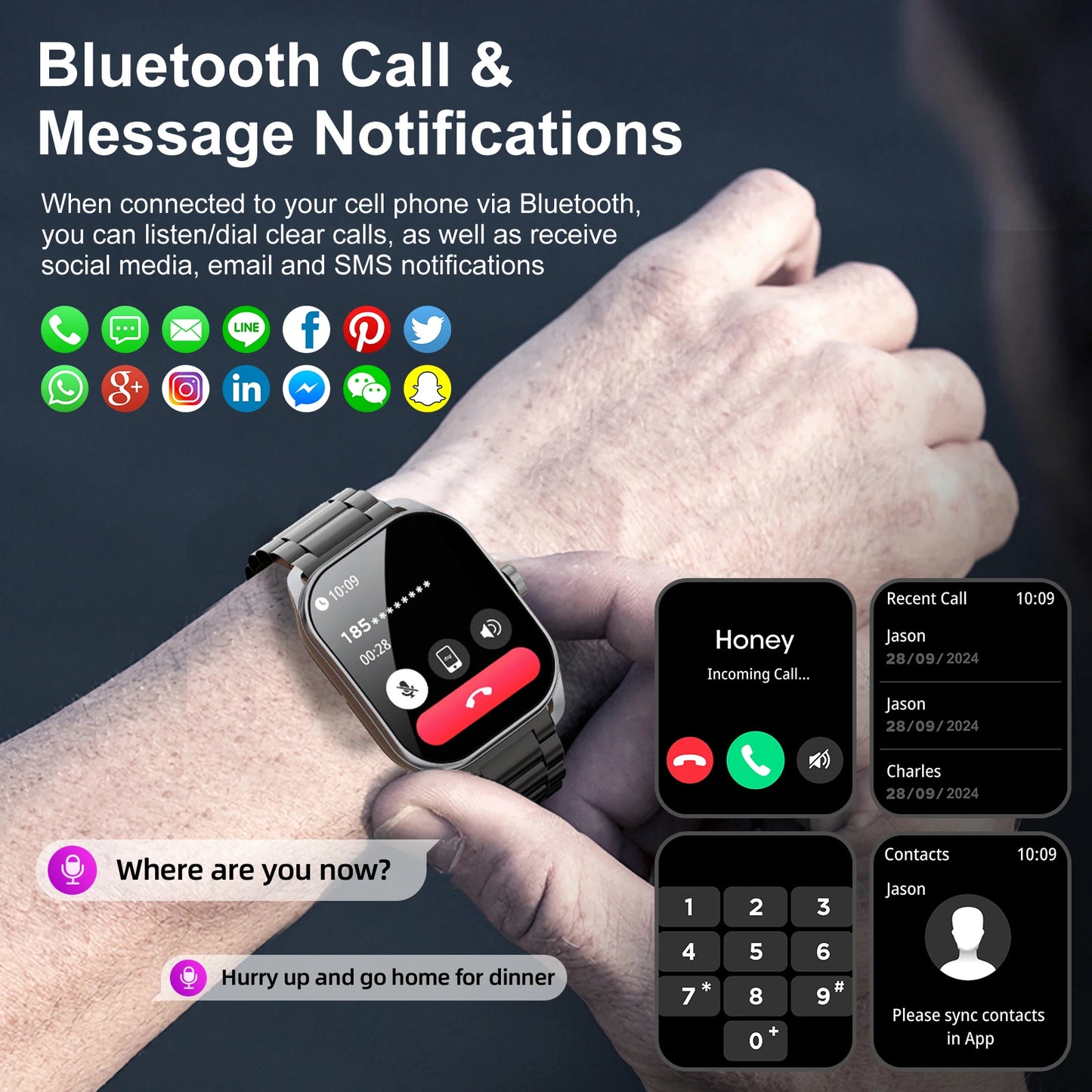 Smart Watch – 2.01-Inch Curved Screen Bluetooth Call IP68 Waterproof Fitness Tracker ⌚🏋️‍♂️