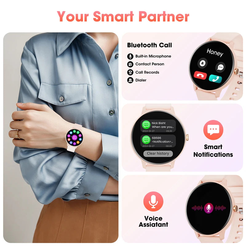 Karchilor 2024 Women’s Smartwatch – 1.39" Touch Screen Bluetooth Call, IP67 Waterproof Fitness Tracker 🌟📱