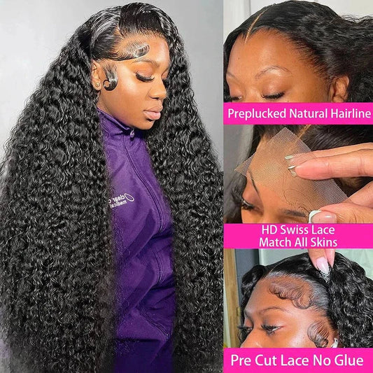 Shop All I Want Shop All I Want 💧 300% Deep Wave Frontal Wig – 13x6 HD Lace, Brazilian Water Wave for Women ✨