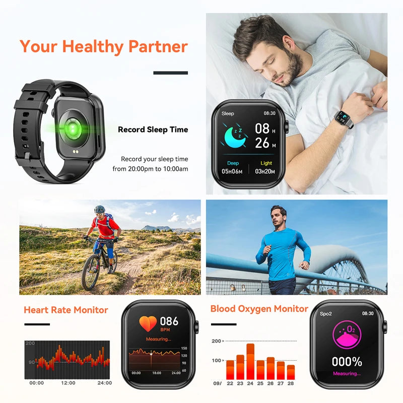 Karchilor 2024 Smartwatch – 1.85" HD Bluetooth Sports Watch for Men & Women, Compatible with Android & iOS 📱⌚