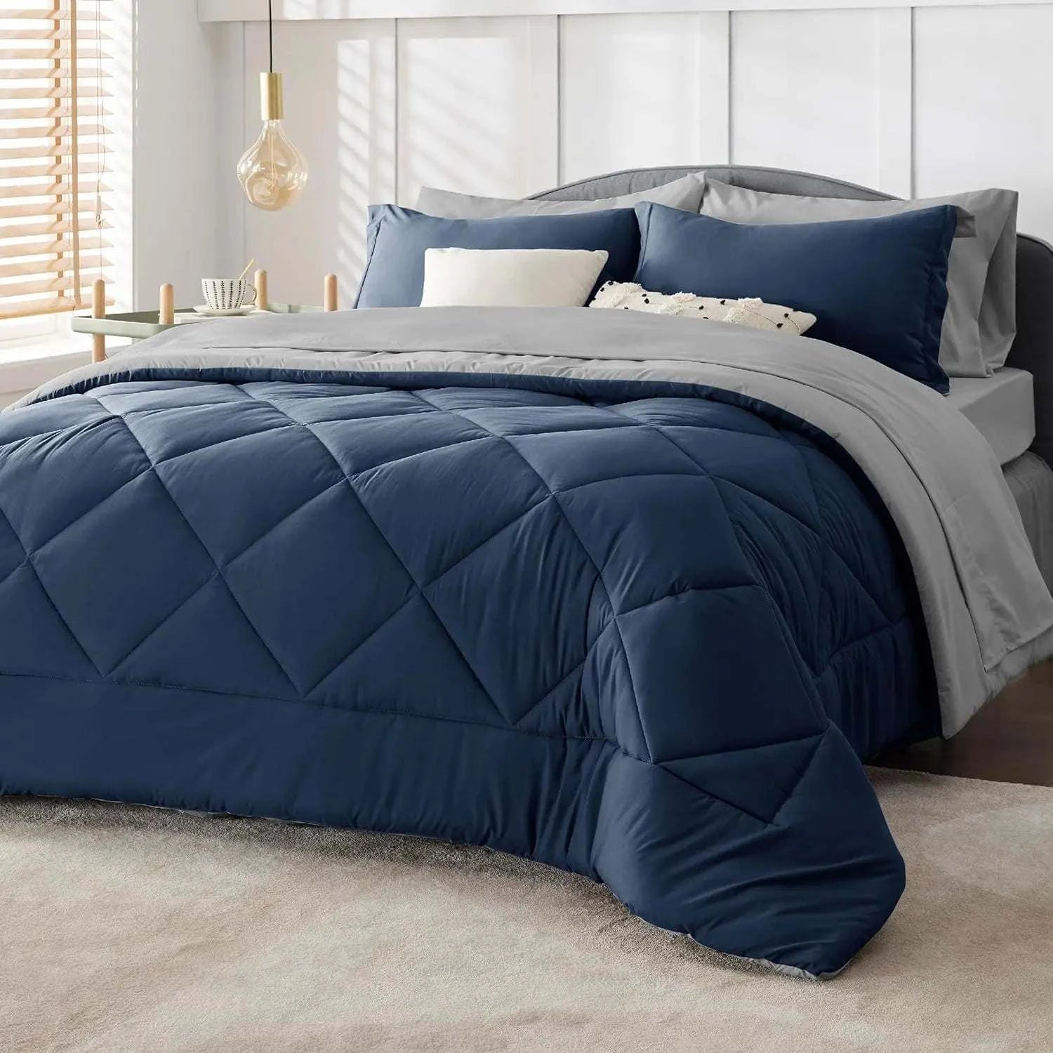 Bedsure Comforter Set, Reversible Queen Bed in a Bag with Comforter, STransform your bedroom with the Bedsure Comforter Set, offering a reversible design that brings versatility and style to your bed. This queen bed-in-a-bag set includShop All I WantShop All I WantBedsure Comforter Set, Reversible Queen Bed
