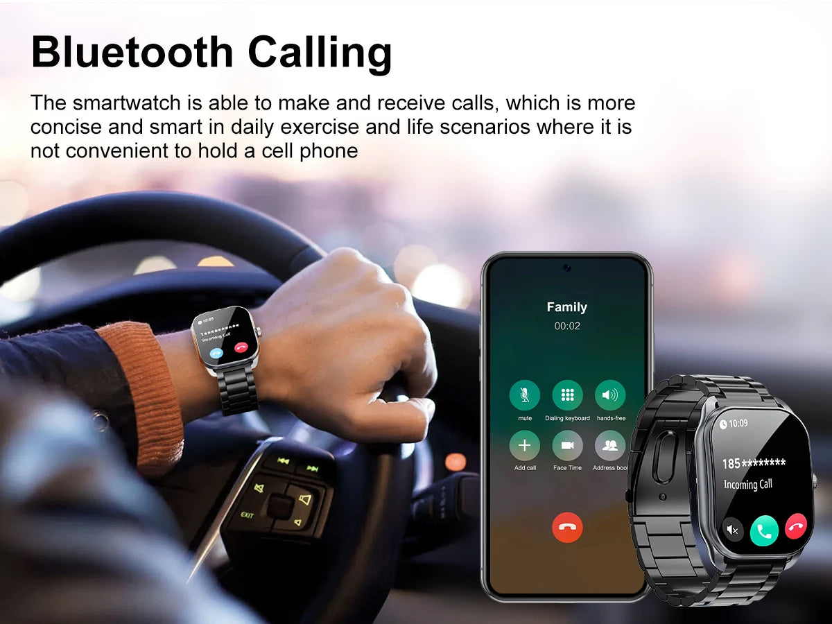 Smart Watch – 2.01-Inch Curved Screen Bluetooth Call IP68 Waterproof Fitness Tracker ⌚🏋️‍♂️