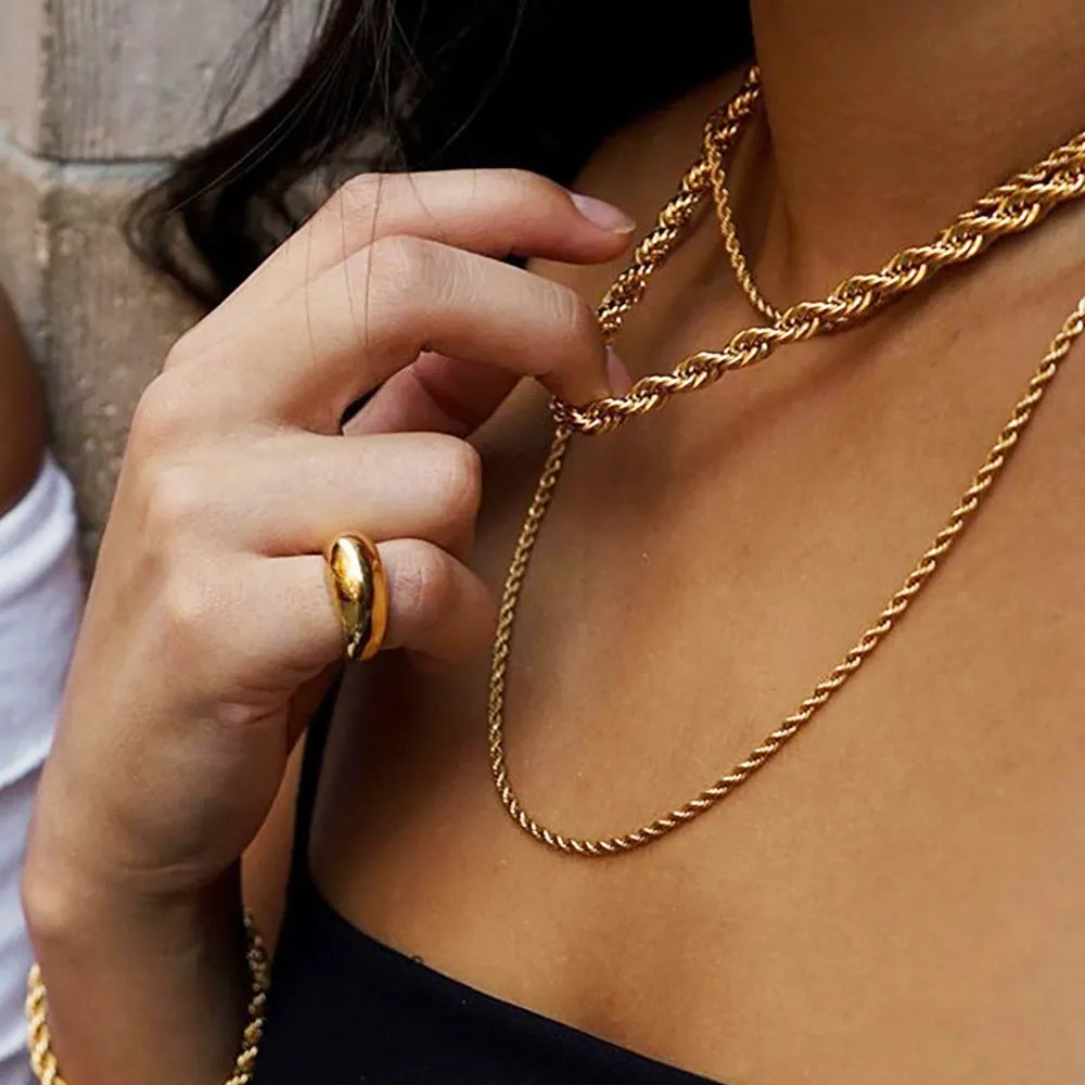 Shop All I Want SHOP ALL I WANT Gold Twisted Chain Necklace for Women ✨📿