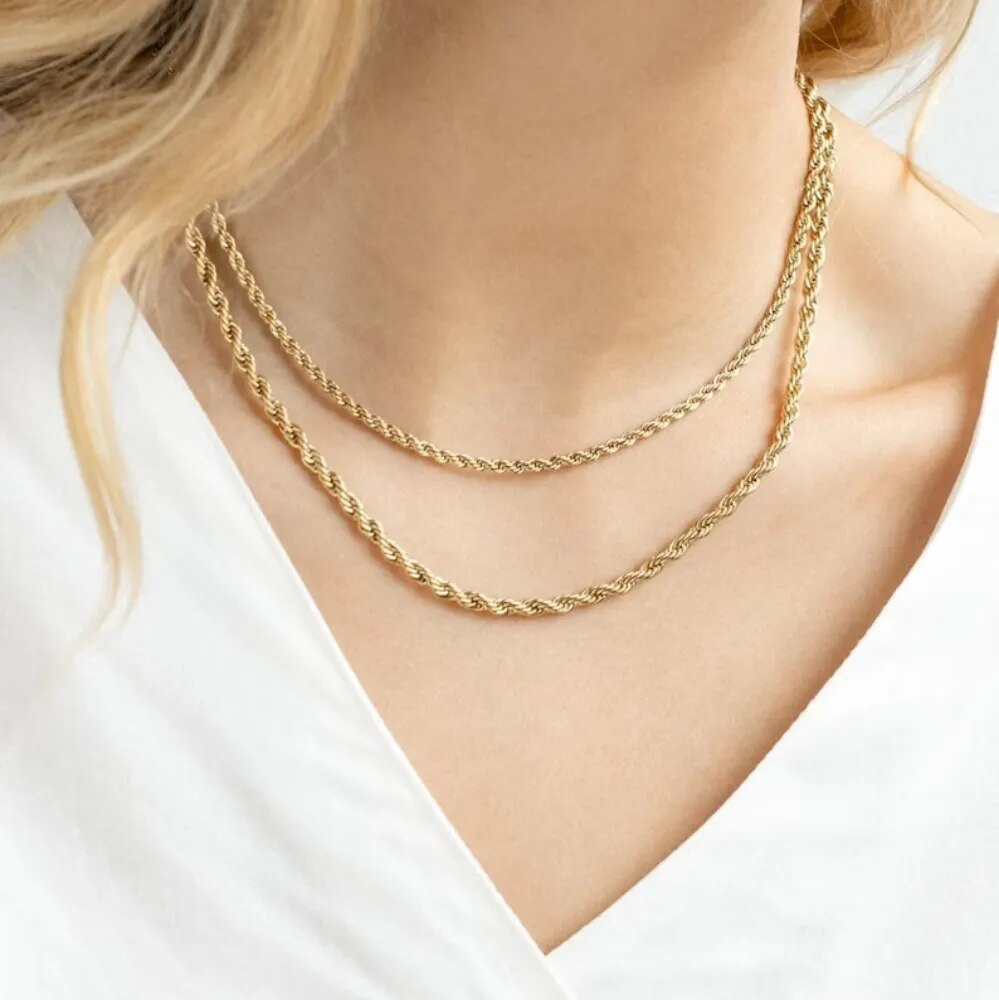 Shop All I Want SHOP ALL I WANT Gold Twisted Chain Necklace for Women ✨📿