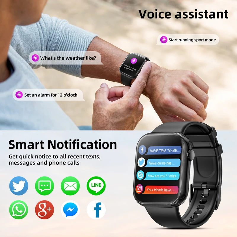 Karchilor 2024 Smartwatch – 1.85" HD Bluetooth Sports Watch for Men & Women, Compatible with Android & iOS 📱⌚