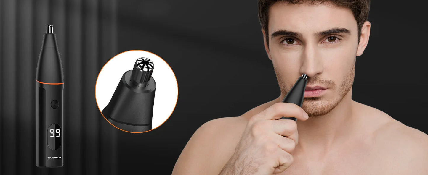 MAXGROOM 4 in 1 Body Hair Trimmer Kit for Men – Waterproof Electric Trimmer for Pubic, Nose, Beard & Body Hair ✂️💧