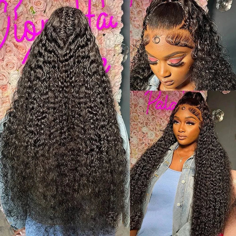 Shop All I Want Shop All I Want 💧 300% Deep Wave Frontal Wig – 13x6 HD Lace, Brazilian Water Wave for Women ✨