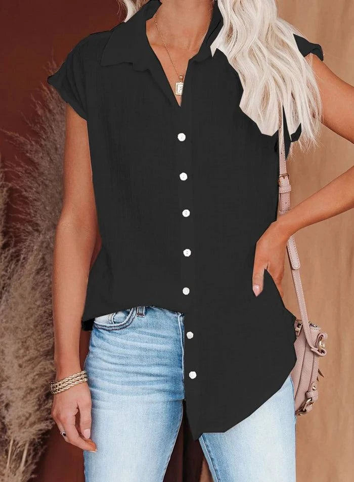 Shop All I Want SHOP ALL I WANT Elegant Casual Loose Sleeveless Shirt