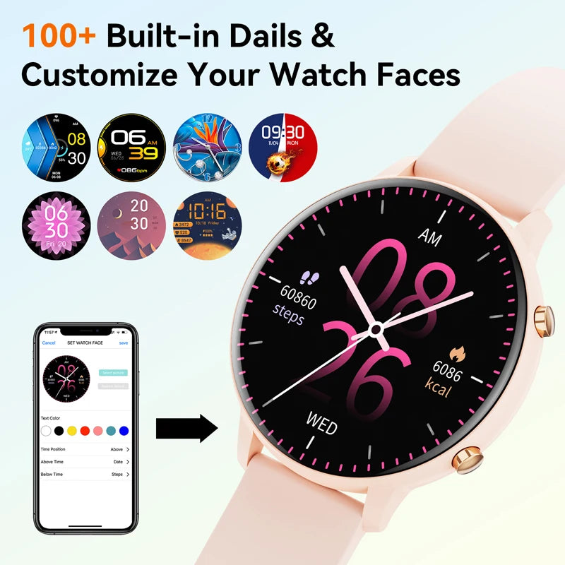 Karchilor 2024 Women’s Smartwatch – 1.39" Touch Screen Bluetooth Call, IP67 Waterproof Fitness Tracker 🌟📱