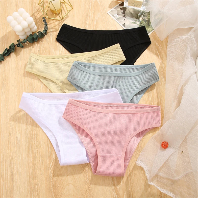 Shop All I Want SHOP ALL I WANT 5Pcs Low Waiste Breathable Cotton Panties