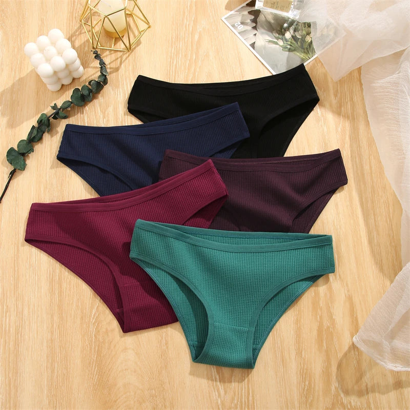 Shop All I Want SHOP ALL I WANT 5Pcs Low Waiste Breathable Cotton Panties