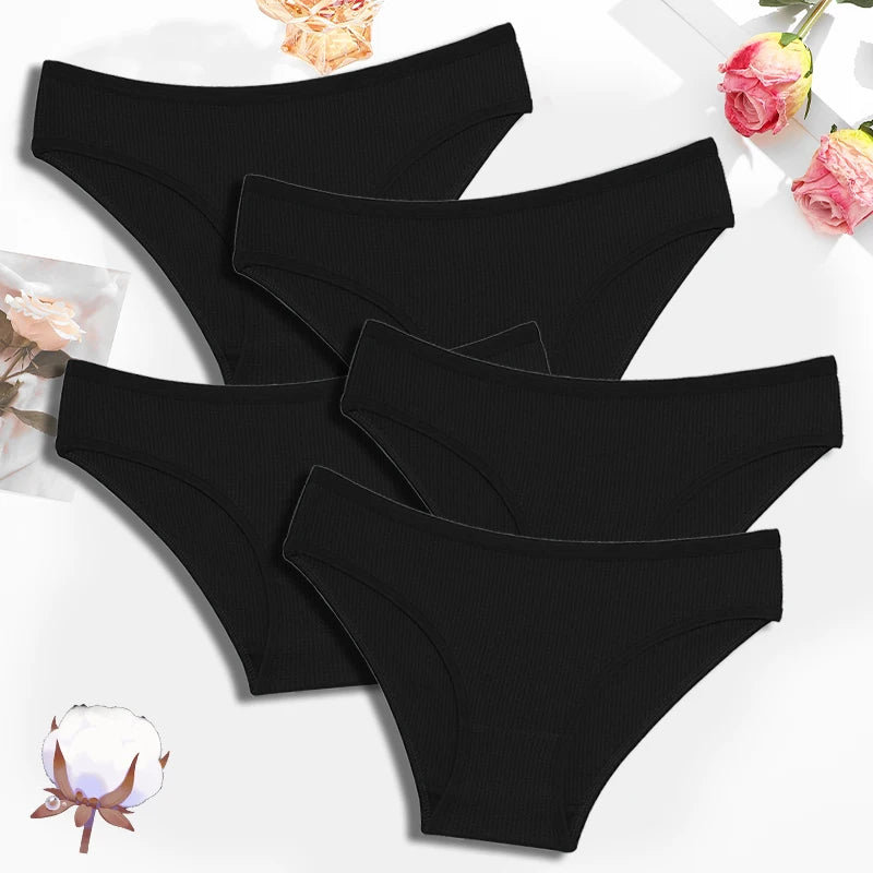 Shop All I Want SET 7 / S / 5pcs SHOP ALL I WANT 5Pcs Low Waiste Breathable Cotton Panties