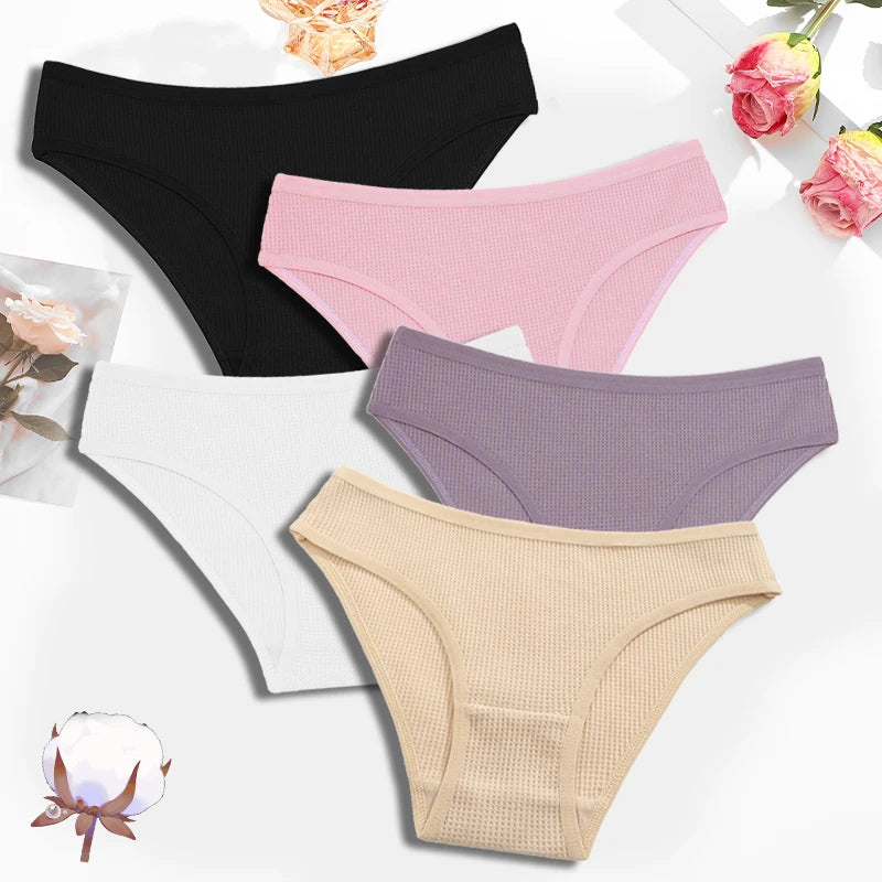 Shop All I Want SET 1 / S / 5pcs SHOP ALL I WANT 5Pcs Low Waiste Breathable Cotton Panties