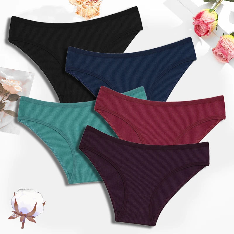 Shop All I Want SET 3 / S / 5pcs SHOP ALL I WANT 5Pcs Low Waiste Breathable Cotton Panties