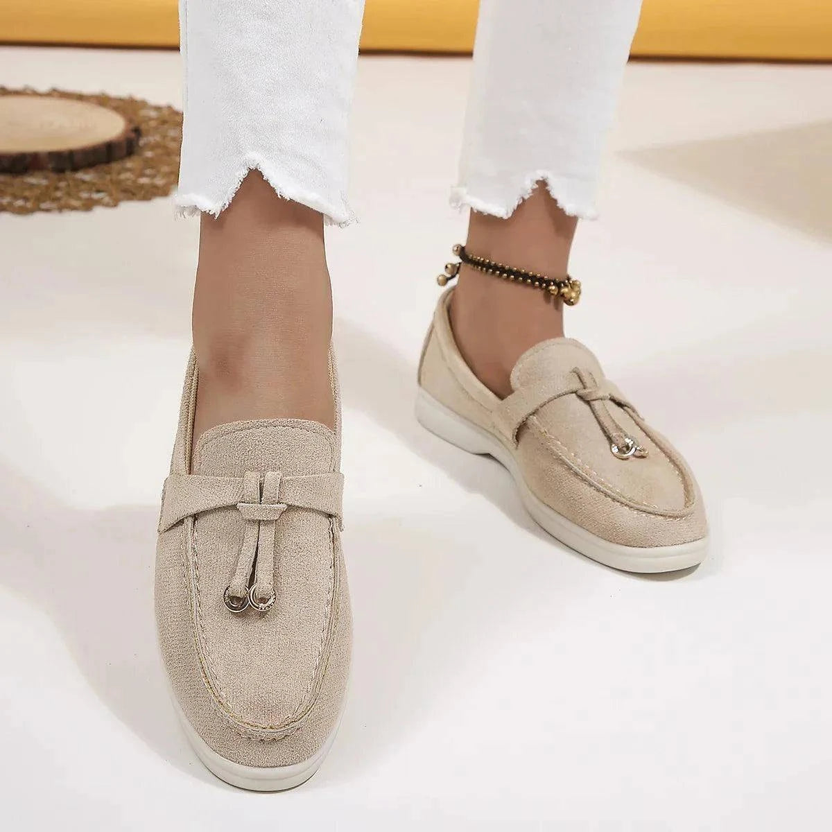 Shop All I Want SHOP ALL I WANT Cozy Slip-On Leather Loafers