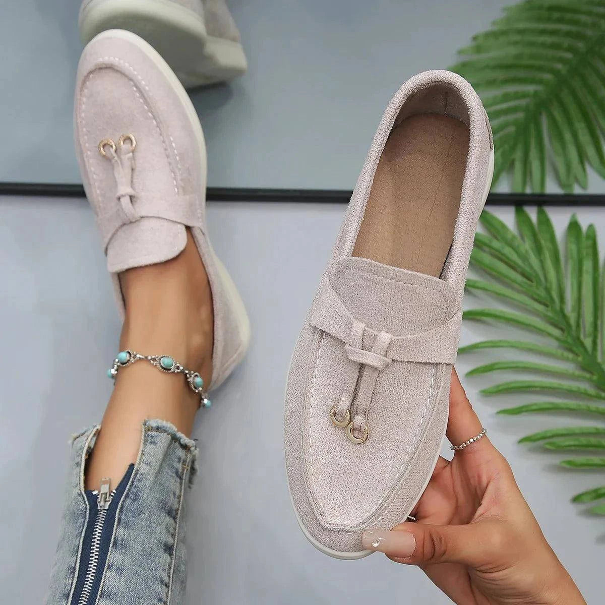 Shop All I Want GRAY / 42 SHOP ALL I WANT Cozy Slip-On Leather Loafers