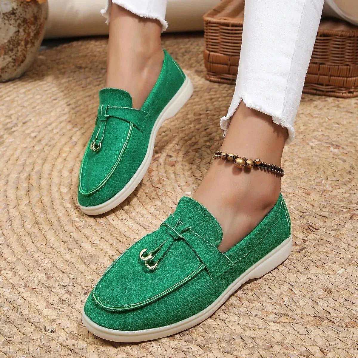 Shop All I Want SHOP ALL I WANT Cozy Slip-On Leather Loafers