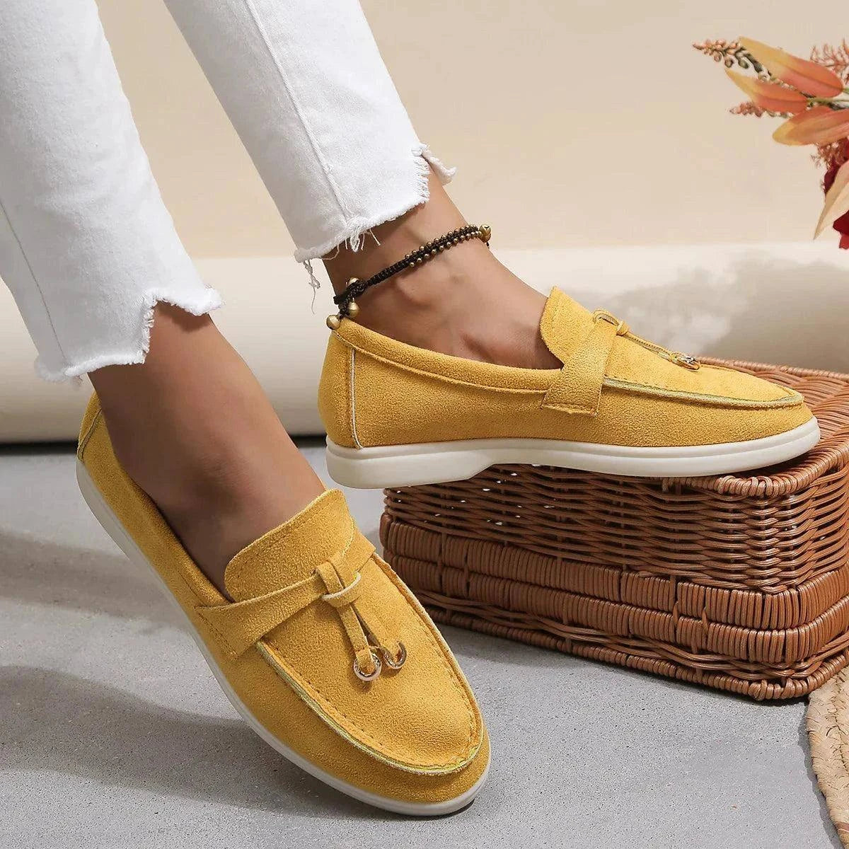 Shop All I Want SHOP ALL I WANT Cozy Slip-On Leather Loafers